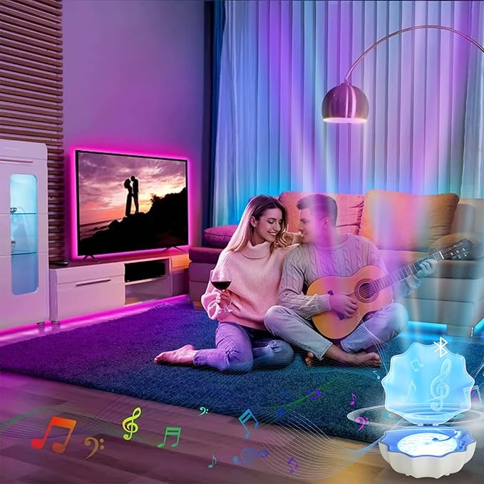 مصباح صدفي مع مكبر صوت بلوتوث