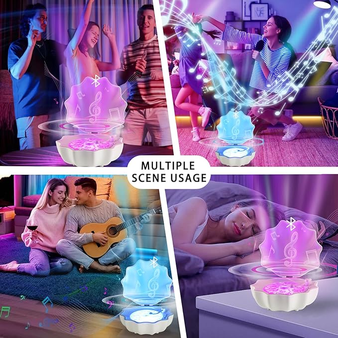 مصباح صدفي مع مكبر صوت بلوتوث